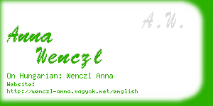 anna wenczl business card